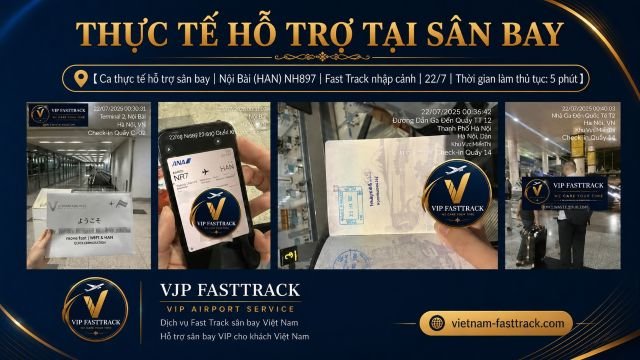 Case NH897 Noi Bai Comfort Arrival Fast Track nhập cảnh và xe riêng đưa đón tại sân bay Nội Bài