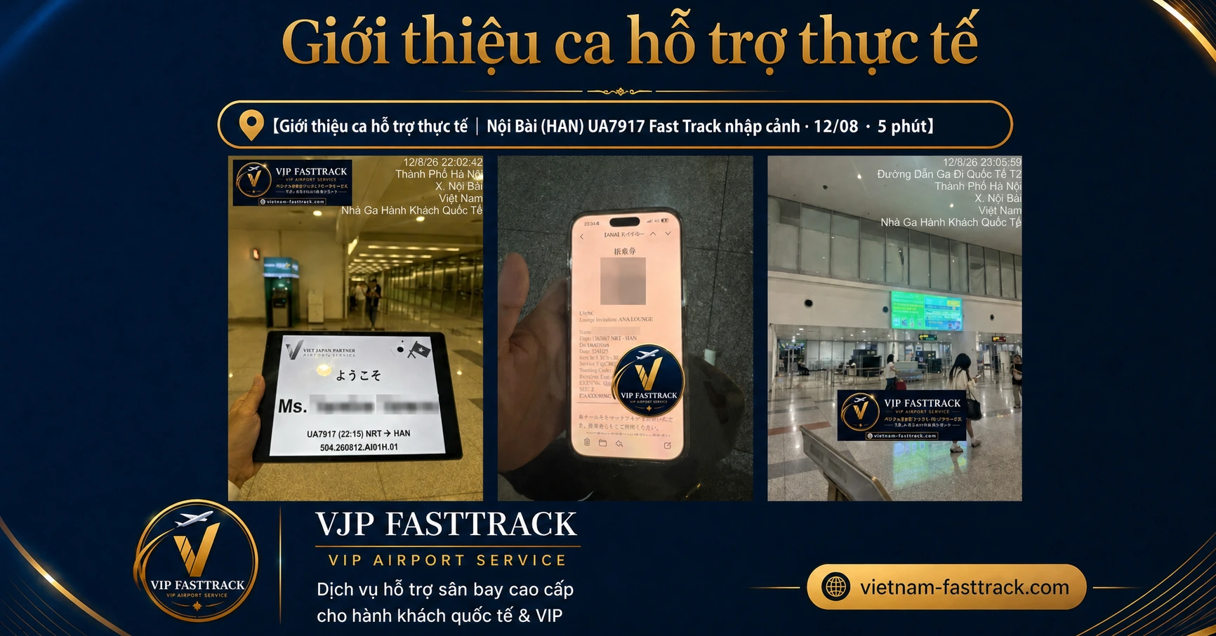 UA7917 | Case Fast Track nhập cảnh Nội Bài · 12/08 · 5 phút